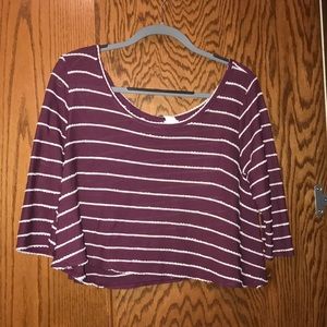 Maroon striped crop top!